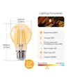 LED Filament pære A60 E27 - 6W, 2200K, Amber - Pakke med 6 stk.