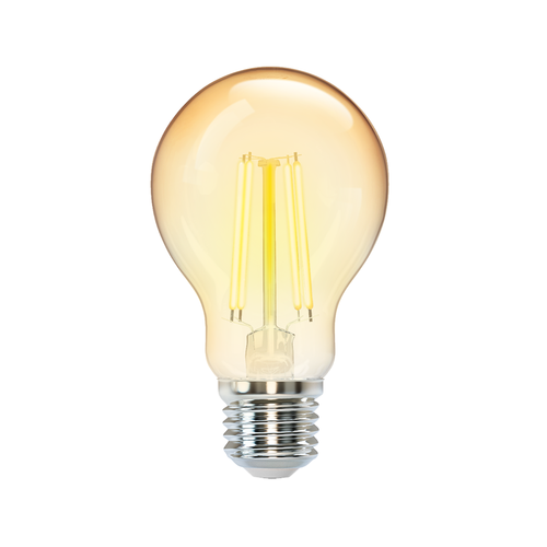 LED Filament pære A60 E27 - 8W, 2200K, Amber, Sæt af 6