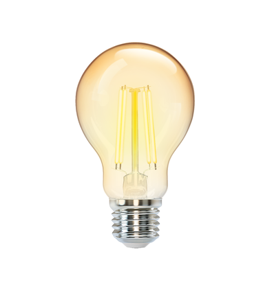 LED Filament pære A60 E27 - 8W, 2200K, Amber, Sæt af 6