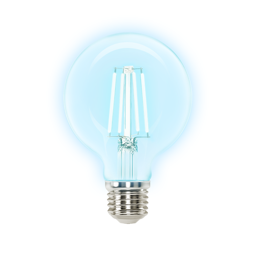 LED Filament pære G80 E27 - 4W, 6500K, Klar, 4 stk