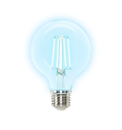 LED Filament pære G80 E27 - 4W, 6500K, Klar, 4 stk