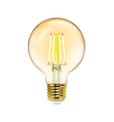 LED Filament pære G80 E27 4W - 2200K Amber - Pakke med 4 stk.