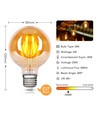 LED Filament pære G80 E27 4W - 2200K Amber - Pakke med 4 stk.