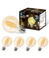 LED Filament pære G80 E27 4W - 2200K Amber - Pakke med 4 stk.