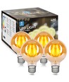 LED Filament pære G80 E27 4W - 2200K Amber - Pakke med 4 stk.