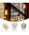 LED Filament pære G80 E27 4W - 2200K Amber - Pakke med 4 stk.