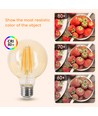 LED Filament pære G80 E27 4W - 2200K Amber - Pakke med 4 stk.