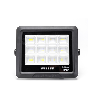 200W LED projektør med Solpanel - Opdelt, 2000LM, 6500K, 2m Ledning