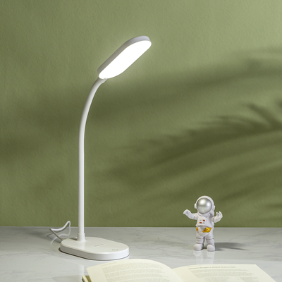LED Skrivebordslampe med Telefonholder, Tilslutningstype - Hvid