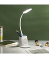 LED-Skrivebordslampe med Penholder - Tilslutningsbar, Hvid