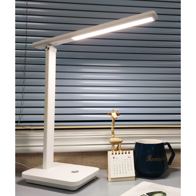 Billede af LED Aftagelig Skrivebordslampe med Stik - Hvid/Grå
