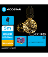 Solcelle Lyskæde - Warm White-1.5M+5M-80LED-10Bulbs-50cm-black line-8blink IP65