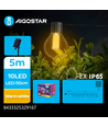 Solcelle Lyskæde - Varm Hvid, 1,5M+5M, 10 LED, 50cm/LED, Sort Ledning, 8 Blinkende Indstillinger, IP65