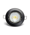 LED Justerbar Vinkel Indbygget GU10 Spotlight - Sort, Rund, 4,5W, 4000K - Udskæringsstørrelse 65mm - Vinduesæske, 3 Stk.