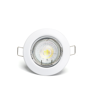 LED Justerbart Vinkel Spotlight, Indbygget GU10 - Hvid, Rund, 4.5W, 6500K, 65mm Udskæring - 3 stk./Vinduesæske