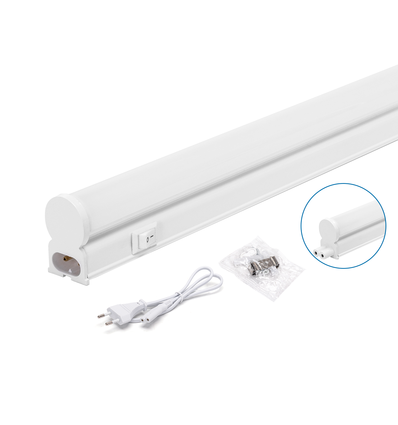 LED T5 12W 0.9m 4000K med 0.6m Strømkabel - NY