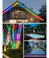 LED Solcelle Strip - Split, 2+10m Ledning, 100W, RGB