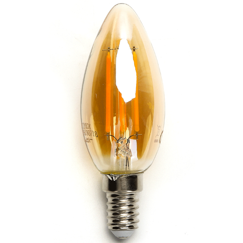 LED Filament pære C35 E14 - 8W, 2200K, Amber