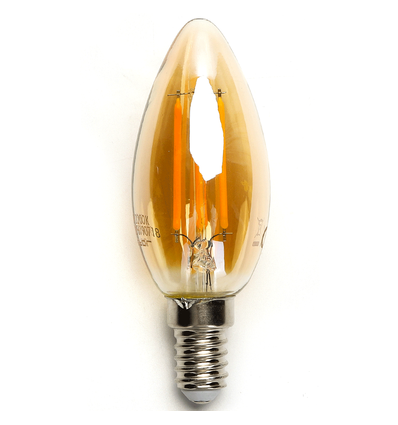 LED Filament pære C35 E14 - 8W, 2200K, Amber