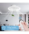 LED Loftlampe med Ventilator 60W - DC20W Motor + 40W LED (6500K) inkl. Fjernbetjening