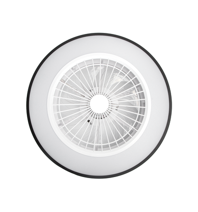 LED Loftlampe med Ventilator 55W, CCT+RGB, Sort/Hvid, Infrarød Fjernbetjening, 20