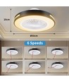 LED Loftlampe med Ventilator 55W – CCT+RGB, Sort/Hvid, Infrarød Fjernbetjening, 20