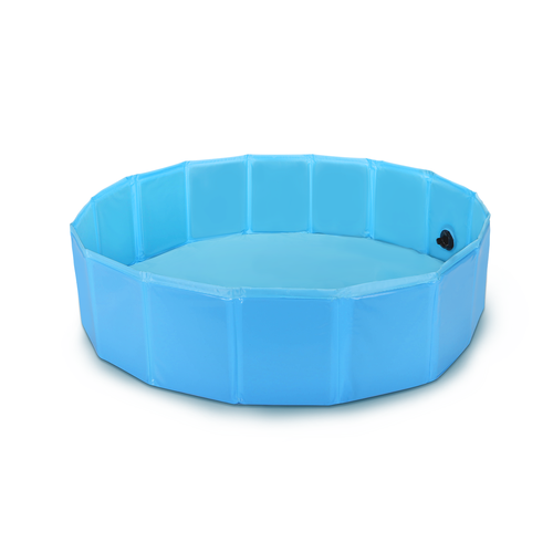 2-i-1 Hundesvømmebassin og Vandsprøjt Måtte - Mørkeblå/Lysblå, 120x30 cm