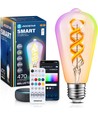 Bluetooth Mesh Smart Filament pære ST64 E27 - 6W CCT Amber - Dobbelt Pakke med Fjernbetjening