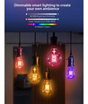 Bluetooth Mesh Smart Filament pære ST64 E27 - 4.9W RGB+CCT - Klar med Fjernbetjening