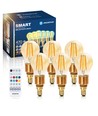 Bluetooth Mesh Smart Filament pære G45 - E14 4.5W CCT Amber | Med Fjernbetjening | 6 stk.