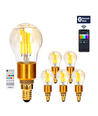 Bluetooth Mesh Smart Filament pære G45 - E14 4.5W CCT Amber | Med Fjernbetjening | 6 stk.