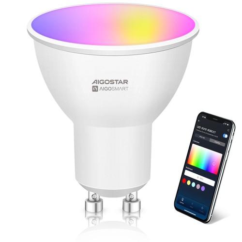 Bluetooth Mesh Smart LED-Pære GU10 6,5W RGB+CCT - 2-pak