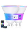 Bluetooth Mesh Smart LED-Pære GU10 6,5W RGB+CCT - 2-pak