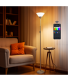 Bluetooth Mesh Smart Gulvlampe G45 E27 6.5W RGB+CCT - Inkl. Fjernbetjening & 2,3m Ledning - Grå