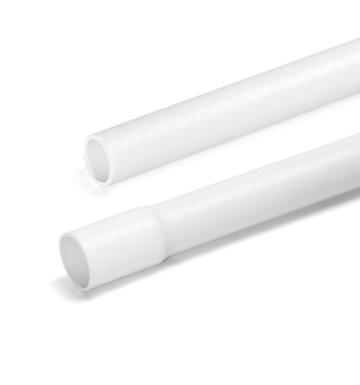 PVC Elektrisk Flaret Rør - 25mm, 2m, Hvid