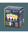 Bluetooth Mesh Smart LED Pære G45 E14 6,5W RGB+CCT med Fjernbetjening - 4 stk.