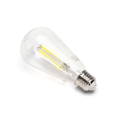 LED Filament Pære - ST64 E27, 12W, 6500K, Klar