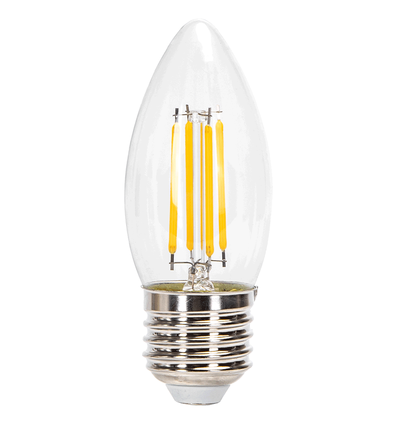 LED Filament pære C35 E27 6W 2700K - Klar