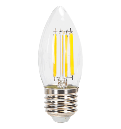 LED Filament pære C35 E27 8W, 6500K, Klar