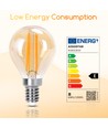 LED Filament pære G45 E14 8W 2200K