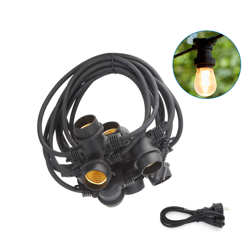 LED LYSKÆDE01 - 10*E27 FATNINGER - 6,5M