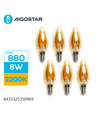 LED filament pære C35 E14 8W 2200K - AMBER - 6STK