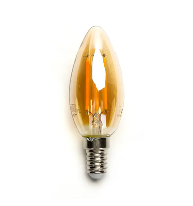 LED filament pære C35 E14 8W 2200K - AMBER - 6STK