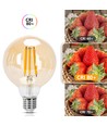 LED filament pære G95 E27 12W 2200K/AMBER - Dobbelt-pakke