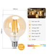 LED filament pære G95 E27 12W 2200K/AMBER - Dobbelt-pakke