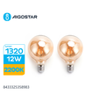 LED filament pære G95 E27 12W 2200K/AMBER - Dobbelt-pakke