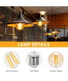 LED filament pære G95 E27 12W 2200K/AMBER - Dobbelt-pakke