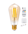 Bluetooth mesh smart filament pære ST64 - E27 6W CCT amber, fjernbetjening /4 STK