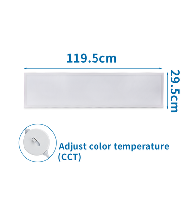 LED E5 BAGBELYST LED-panel 32W CCT-SKIFT - Størrelse: 295*1195*30mm/MÆLKEHVID/1,5m LEDNING/MED STIK, UGR<19