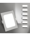 LED E6 Bagbelyst Indbygningsspot 6W 6500K - (Udsnit: 95mm-105mm)/FIRKANTET/Indbygget/Planmonteret/6 STK